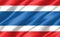 Silk wavy flag of Thailand graphic. Wavy Thai flag 3D illustration. Rippled Thailand country flag is a symbol of freedom,