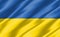 Silk wavy flag of Ukraine graphic. Wavy Ukrainian flag 3D illustration. Rippled Ukraine country flag is a symbol of freedom,