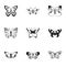 Silkmoth icons set, simple style