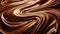 Silky Chocolate Swirls Texture. Generative ai