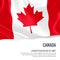 Silky flag of Canada waving on an isolated white background with the white text area for your advert message.