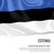 Silky flag of Estonia waving on an isolated white background with the white text area for your advert message.