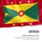 Silky flag of Grenada waving on an isolated white background with the white text area for your advert message.