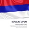 Silky flag of Republika Srpska waving on an isolated white background with the white text area for your advert message.