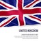 Silky flag of United Kingdom waving on an isolated white background with the white text area for your advert message.