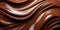 Silky Smooth Chocolate Swirls Flowing in a Lustrous Wavy Pattern with a Luxurious Glossy Finish