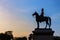 Sillhouette of King Rama V statue in Thailand