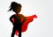 Sillhouette Of Young Superhero Girl