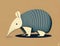 A silly armadillo poking its nose out of its shell. Cute creature. AI generation