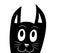 Silly Black Stylized Adorable Cat Doodle