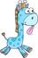 Silly Goofy Blue Giraffe Vector