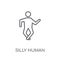 silly human linear icon. Modern outline silly human logo concept