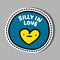 Silly in love hand drawn vector illustration in cartoon comic style yellow heart sticker