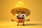 Silly taco cartoon character with hat. AI