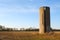 Silo in a field