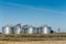 Silo Storage Tanks on blue sky background