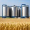 Silos in a barley Storage of agricultural