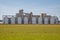 silos granary elevator on agro-industrial complex with seed cleaning and drying line for grain storage