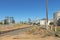 Silos, hoppers, elevators and bunkers at a grain storage facility