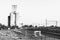 Silos at Rooiwal, railroad siding near Kroonstad. Monochrome