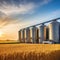 Silos in a wheat Storage of agricultural digital