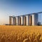 Silos in a wheat Storage of agricultural digital