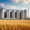 Silos in a wheat Storage of agricultural digital