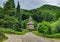 SILVASU DE SUS, ROMANIA - Jul 12, 2020: Prislop Monastery from Hunedoara County