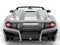 Silvcer convertible modern fast sports car - back view closeup shot