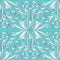 Silver 3d floral seamless pattern. Vector turquoise damask background wallpaper fabric. Hand drawn antique ornaments in baroque s