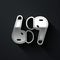 Silver Air headphones icon icon isolated on black background. Holder wireless in case earphones garniture electronic