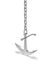 Silver anchor with chain isolated on a white