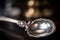 Silver antique spoon tool. Generate ai