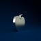 Silver Apple icon isolated on blue background. Fruit with leaf symbol. Minimalism concept. 3d illustration 3D render