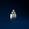 Silver Aqualung icon isolated on blue background. Oxygen tank for diver. Diving equipment. Extreme sport. Diving underwater