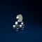 Silver Artificial intelligence icon isolated on blue background. Machine learning, cloud computing, automated support assistance