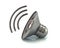 Silver audio speaker volume icon 3d illustration