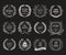 Silver Awards Emblems Realistic Set