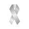 Silver awareness ribbon isolated