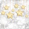 Silver background with gold stars and twinkly ligh