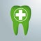 Silver Background Green Tooth Hole White Cross Medicine