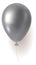 Silver balloon. Realistic elegant event opening symbol