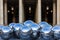 Silver balls in the fountain in the Royal Palace Palais-Royal