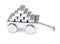 Silver bar miniature toy cart isolated