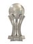 Silver basketball award trophy with ball and stars