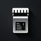 Silver Biologically active additives icon isolated on black background. Long shadow style. Vector