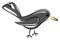 Silver bird, illustration, vector