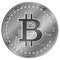 Silver Bitcoin. Electronics finance money symbol