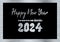 Silver and black wish card new year 2024 in english with a sound wave