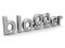 Silver blogger word isolated white background